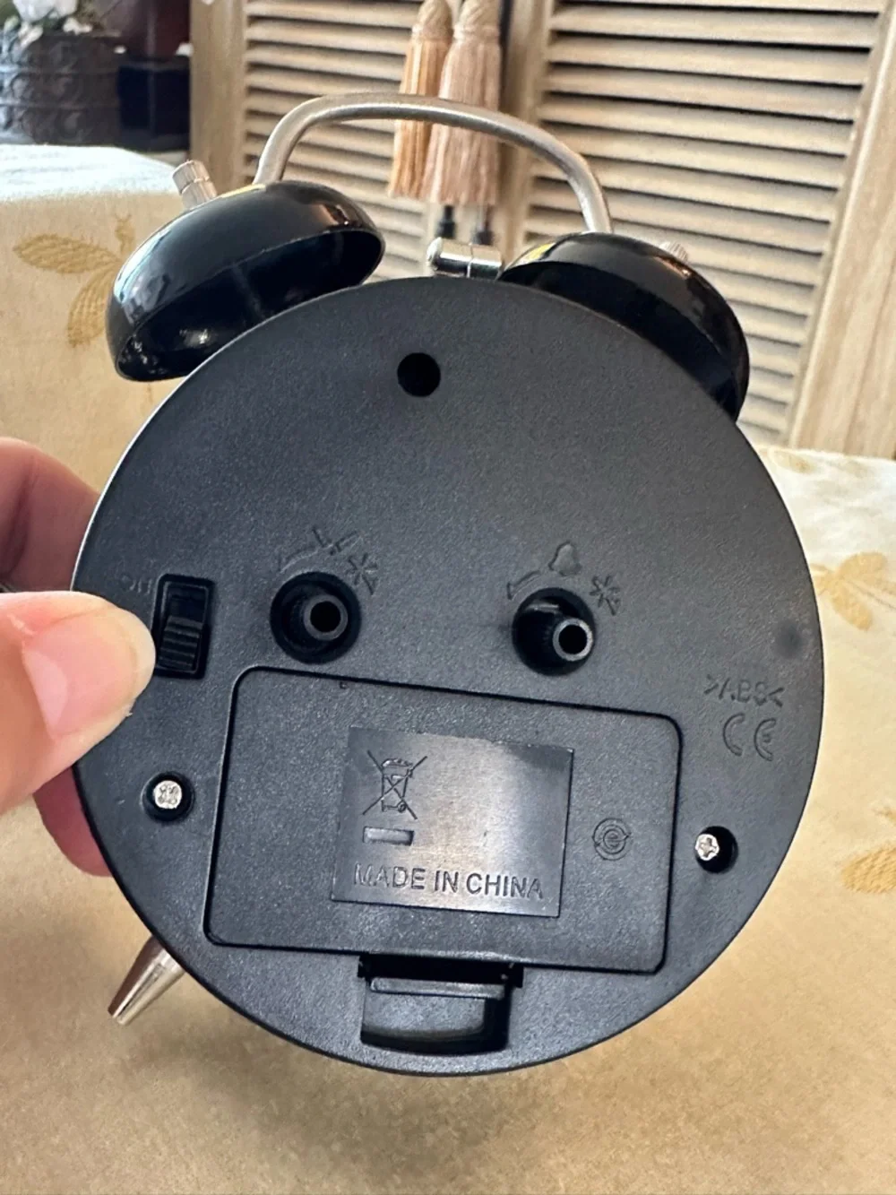 IKEA DEKAD Dual Bell Vintage / Retro Style Black Battery Operated Alarm Clock.